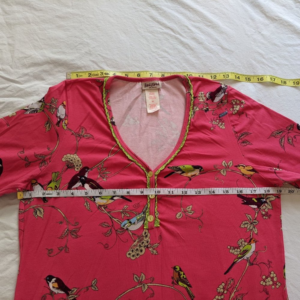 EUC Birds & Branches Stretch L/S Henley Nightshirt - Picture 6 of 9